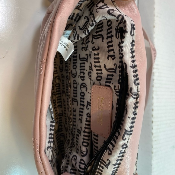Juicy Couture Purse Crossbody Shoulder Strap Pink Color with gold chain Accents - Picture 5 of 13